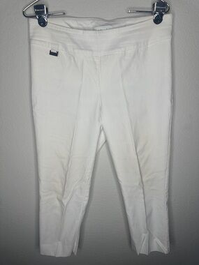 Peck & Peck White Cropped Slim Women's Pants
